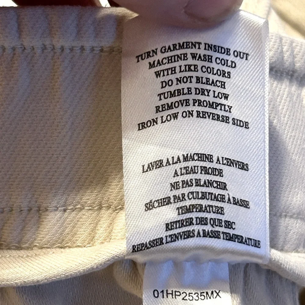 BLANK NYC Cotton Drawstring Ankle Zip Pocket Jogger Pants Cream Women Size L